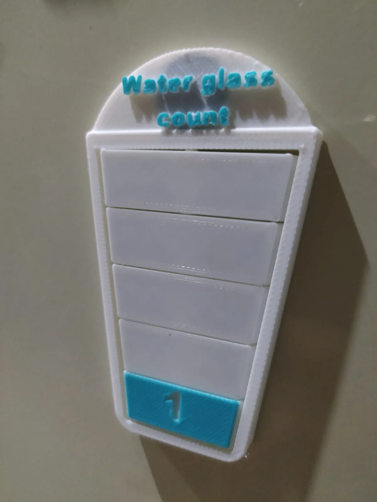 Glass water count fridge magnet