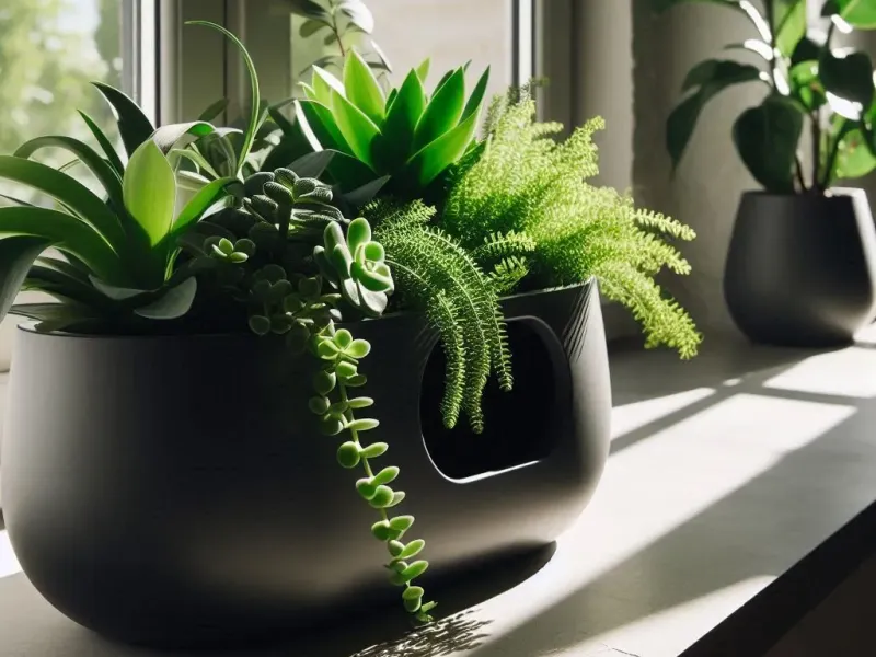 Selbstbewässernder Design-Blumentopf für mühelose Pflanzenpflege