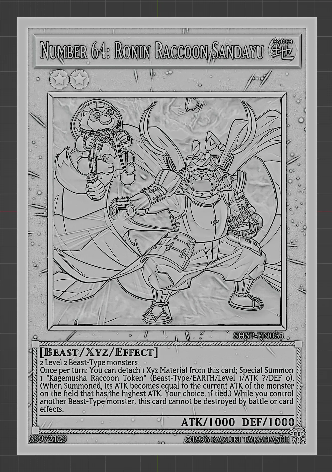 Number 64: Ronin Raccoon Sandayu - yu-gi-oh!