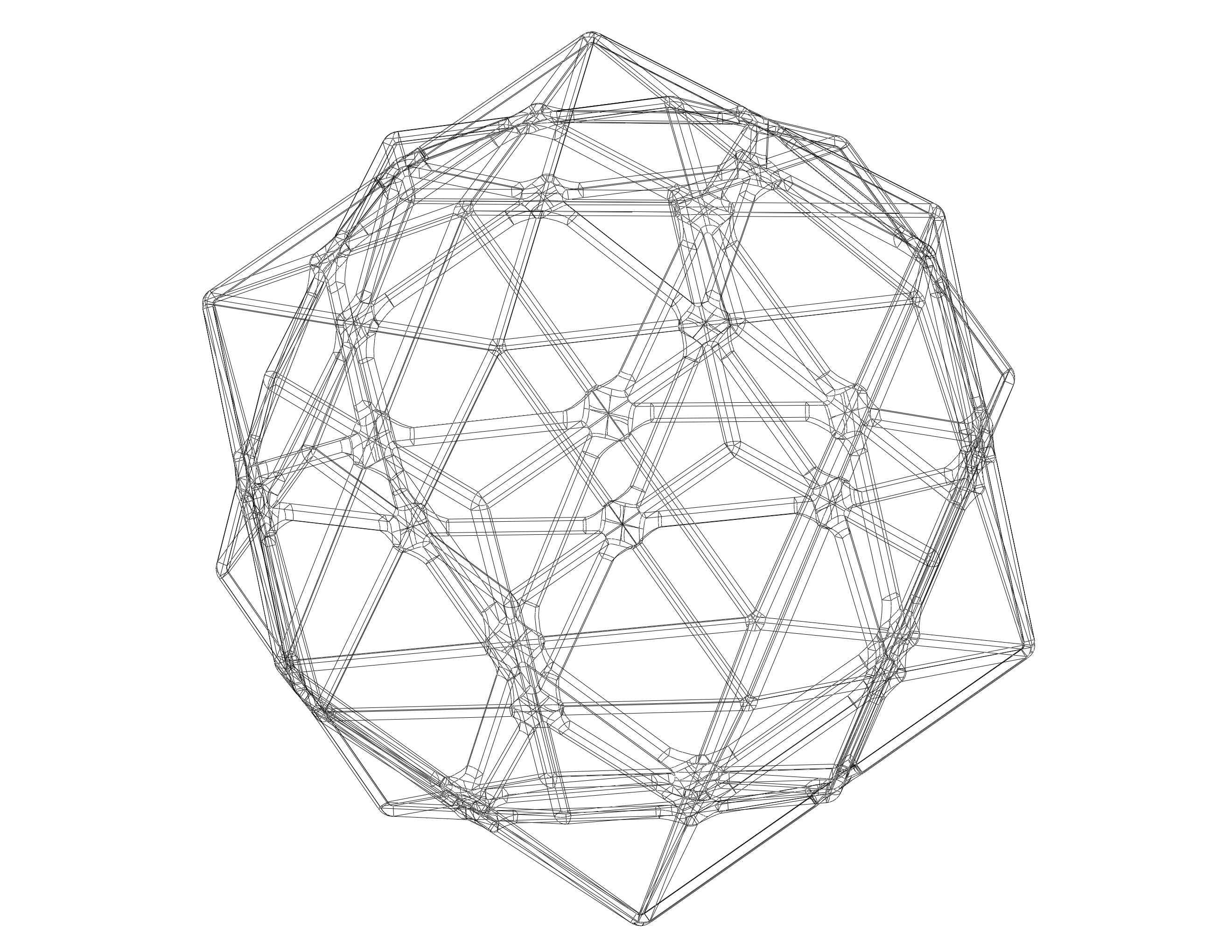 Wireframe Shape Compound of Dodecahedron and Icosahedron | 3D models ...