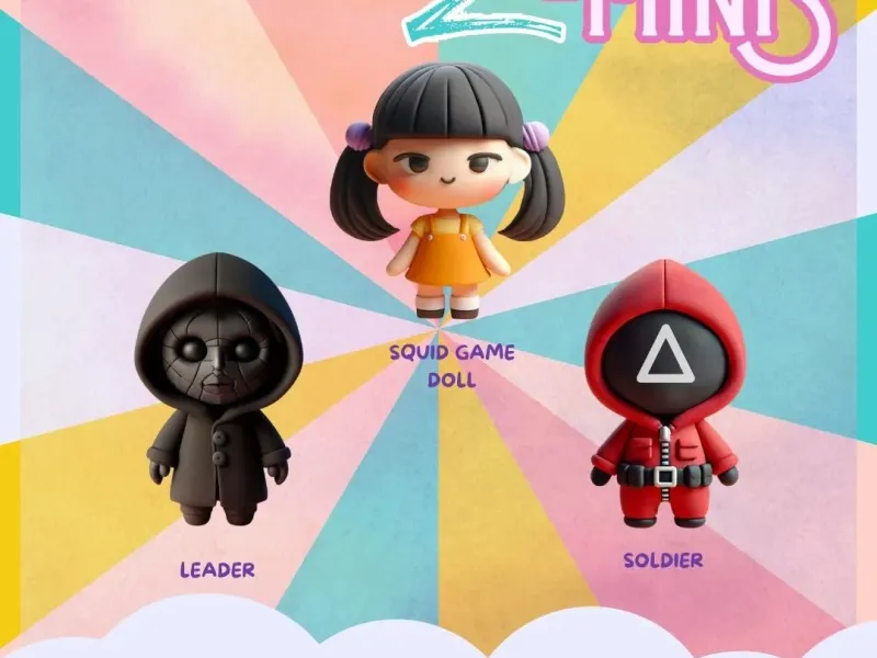 LEADER, SOLDIERS AND DOLL FROM SQUID GAME, Z-MINIS