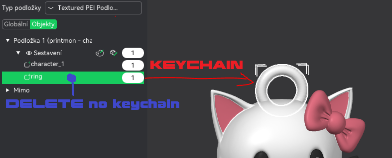 Hello Kitty keychain or character
