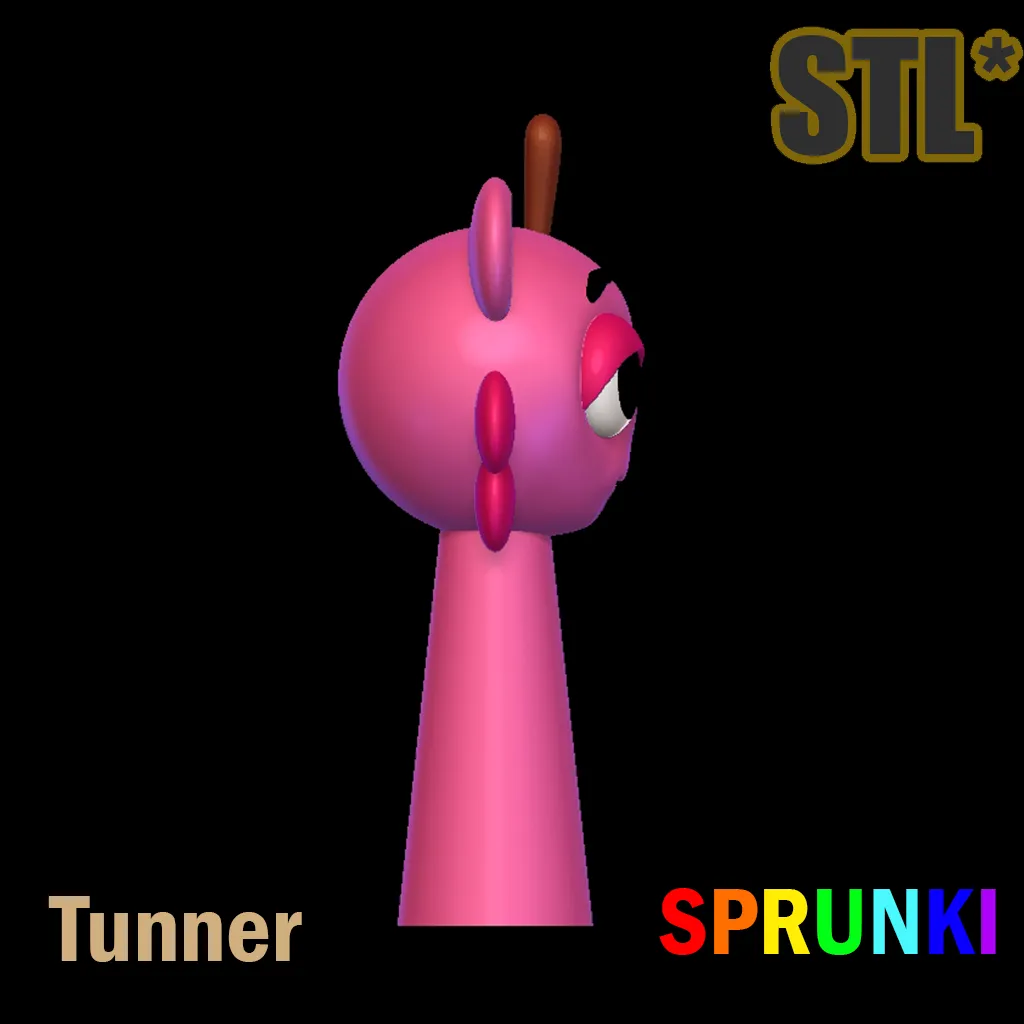 Sprunki Incredibox Berry Light Pink STL 3D Character Fanart