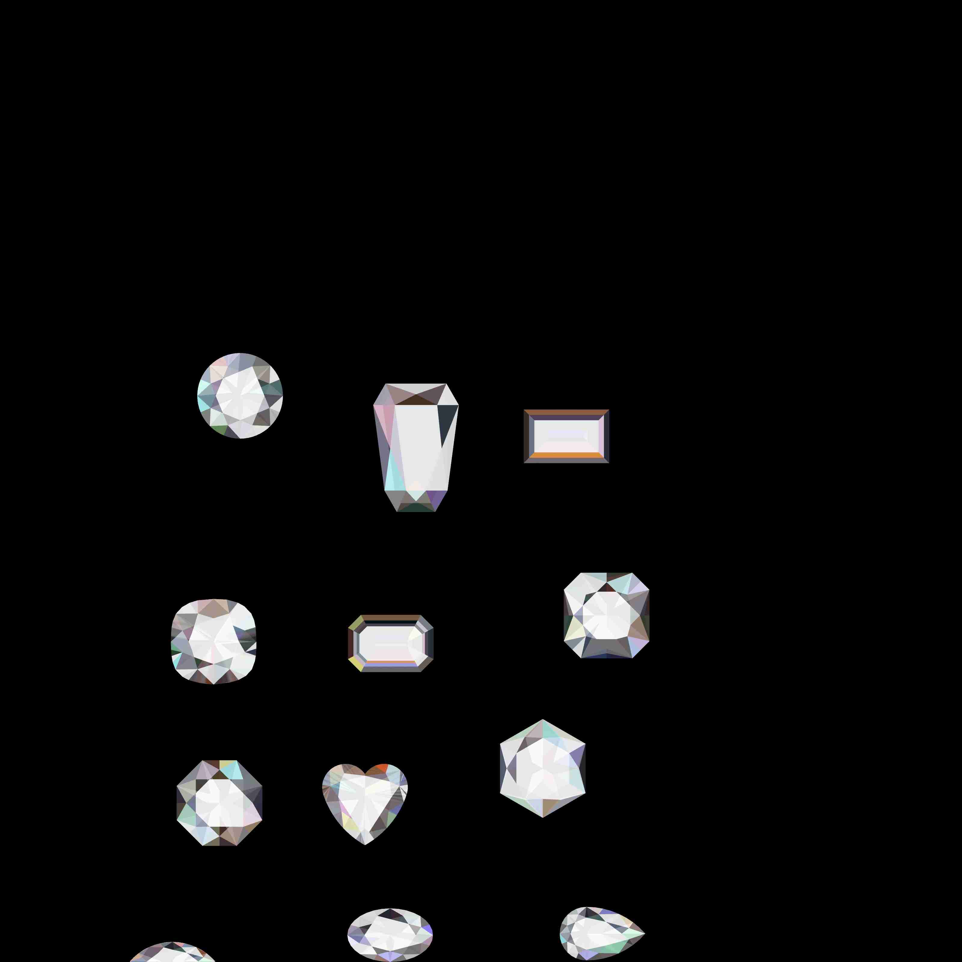 All types of Gemstone Templates 3D models download Creality Cloud