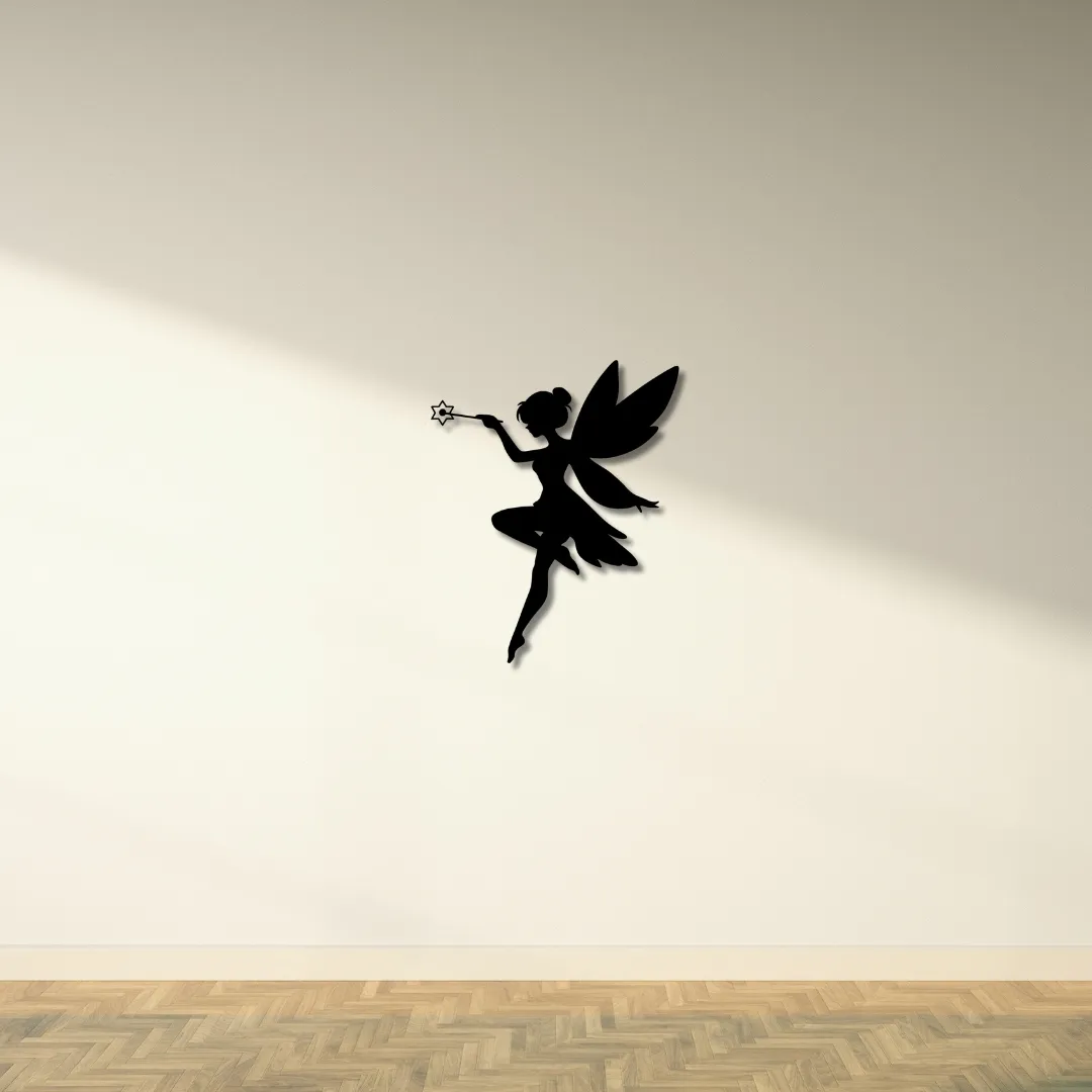 Whimsical Fairy Silhouette Wall Art – 3D Printable Design