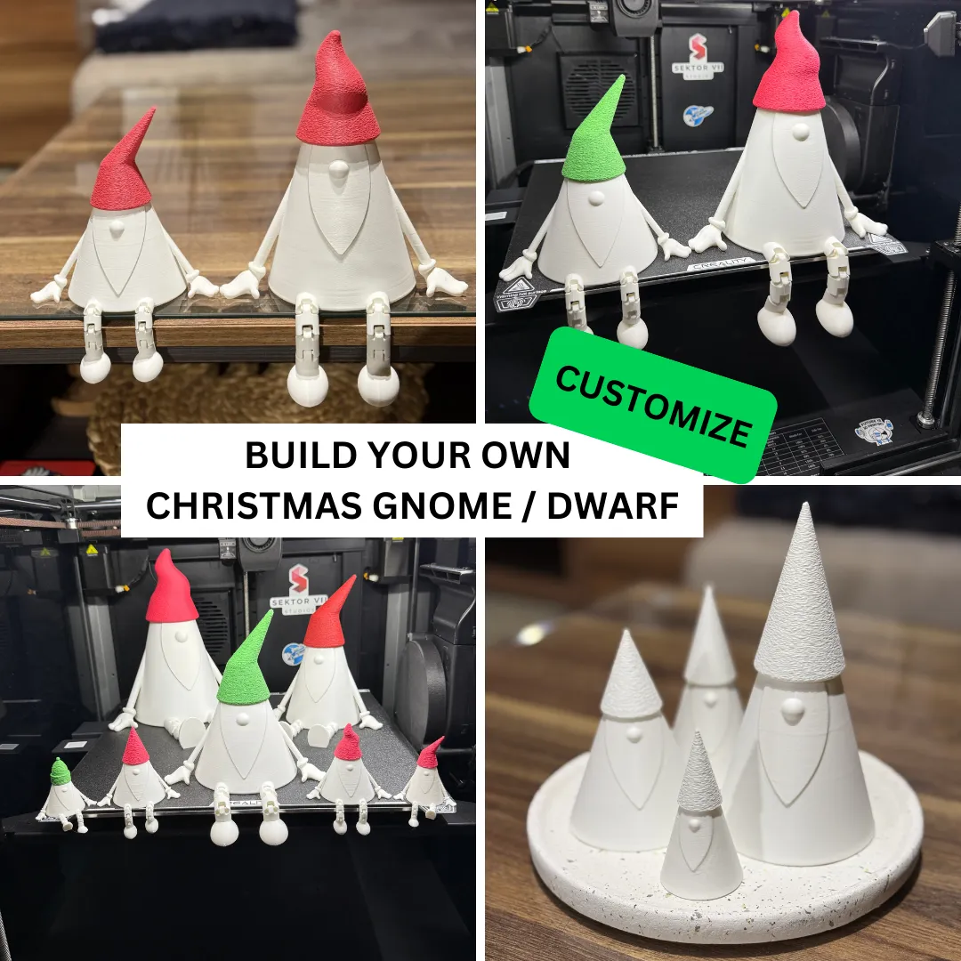 ARTICULATED CHRISTMAS GNOMES / DWARFS (+TEALIGHT)