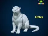 Otter statue - Carnivorous mammal model - 3D print-1