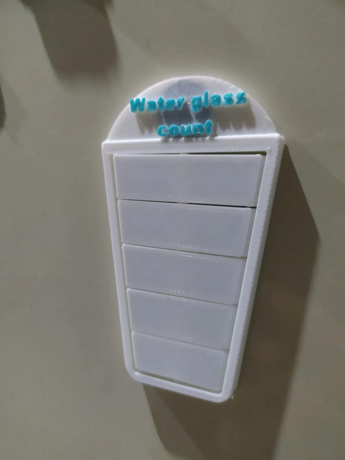 Glass water count fridge magnet