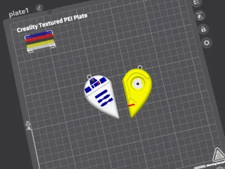 R2D2 and C3PO best friends necklace