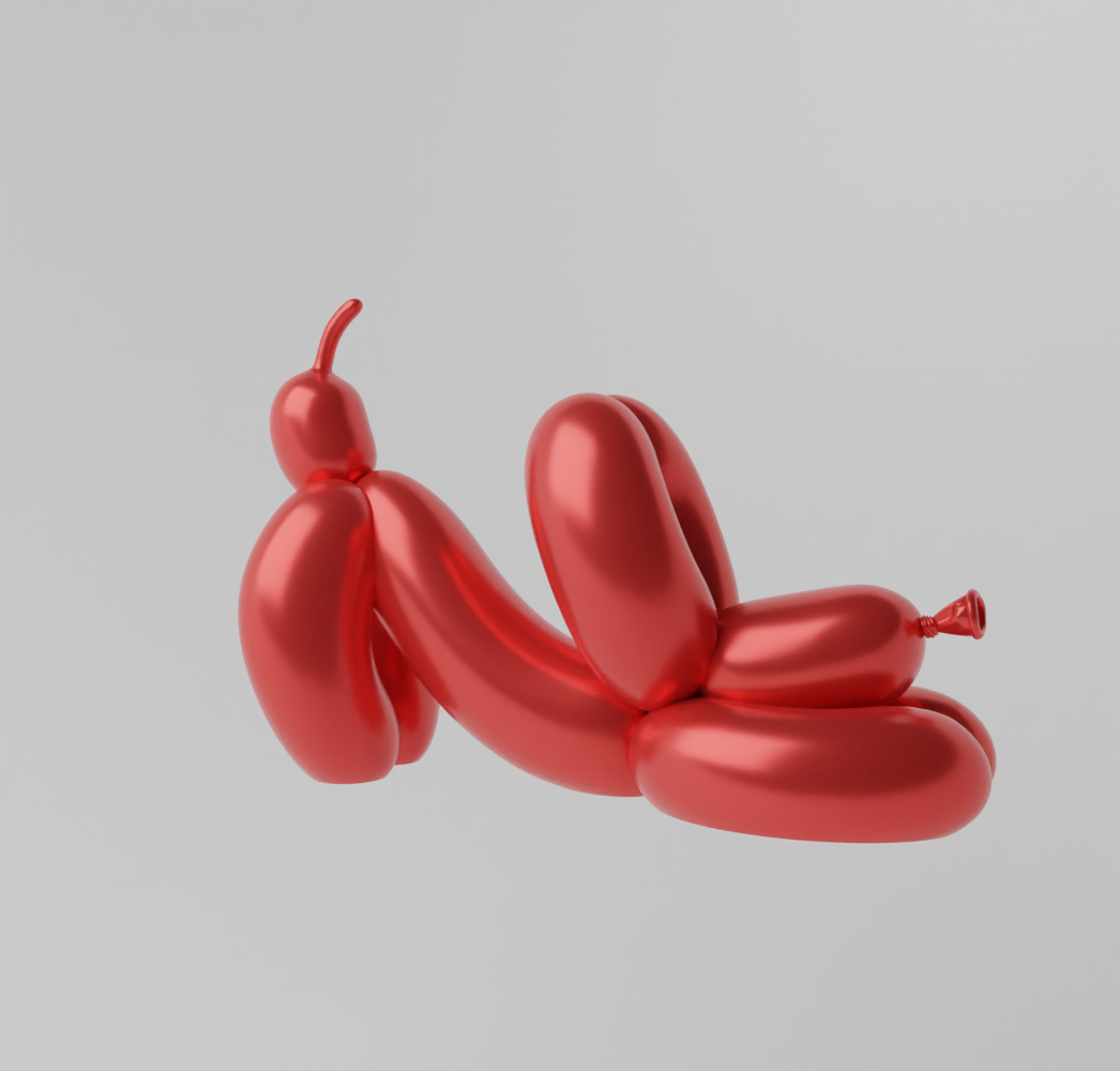 Downward Balloon Dog, Red, Whatshisname