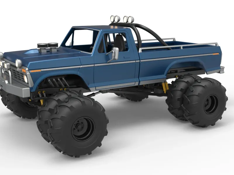 Vintage Monster Truck with double wheels Scale 1:25