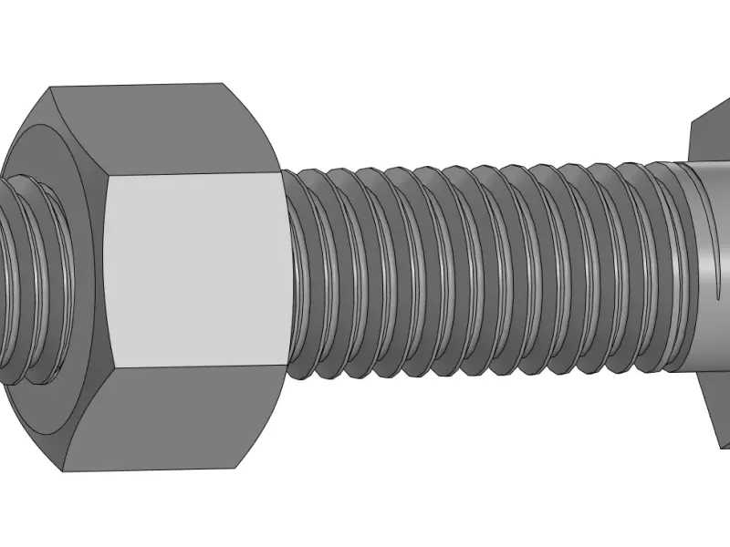 Bolt M12x1.75x55mm (M12x1.75x30-100mm) +3 Nuts + Washers