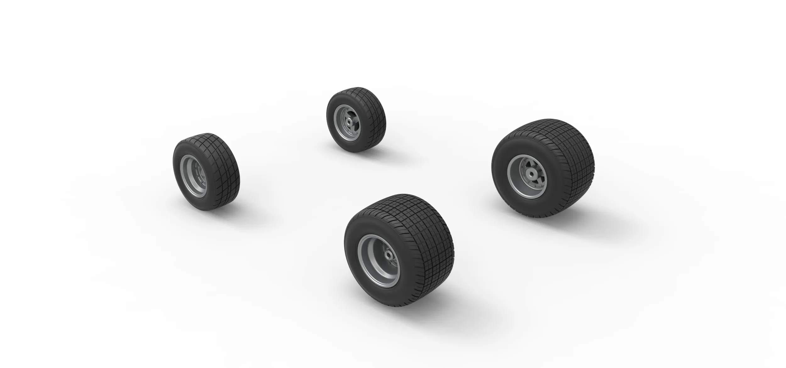 Wheel set of 600 Micro sprint car Scale 1:25