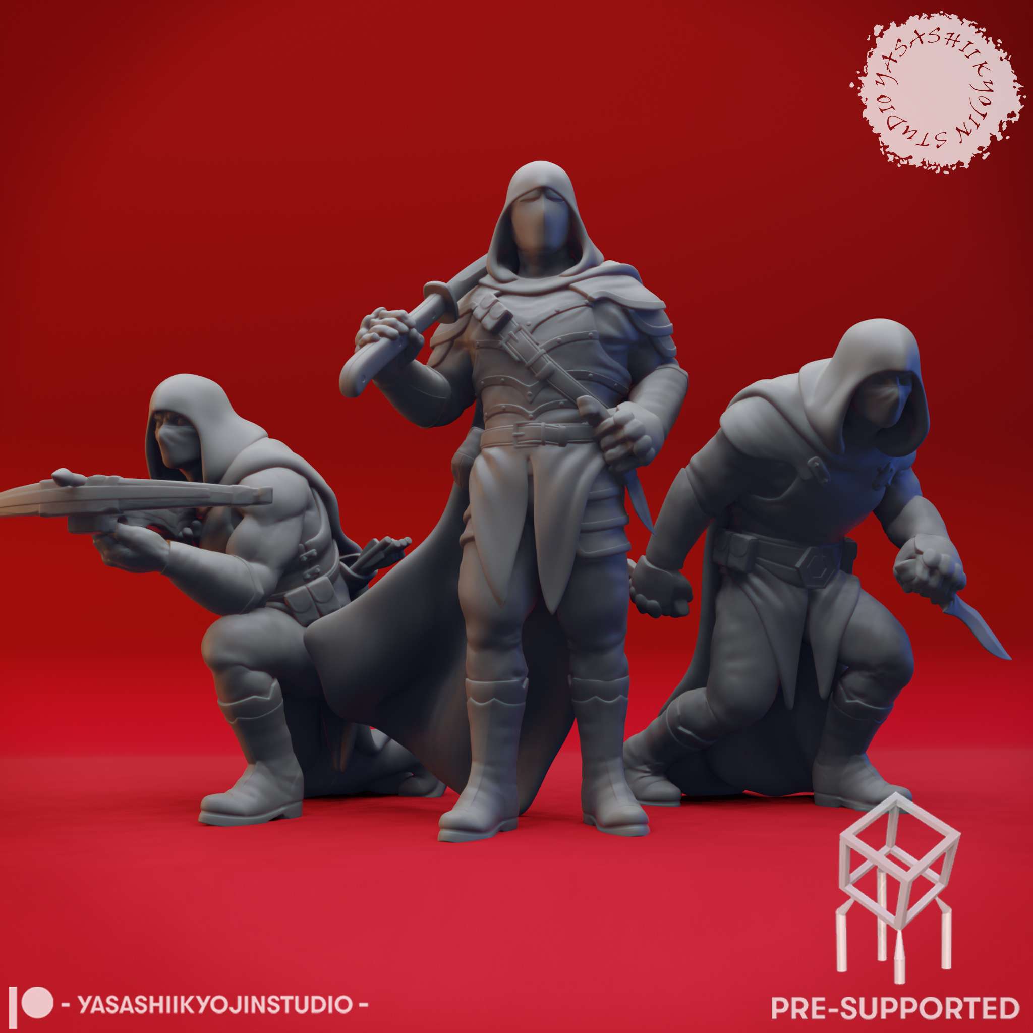 Bandit Mob - Tabletop Miniatures (Pre-Supported STL)-0