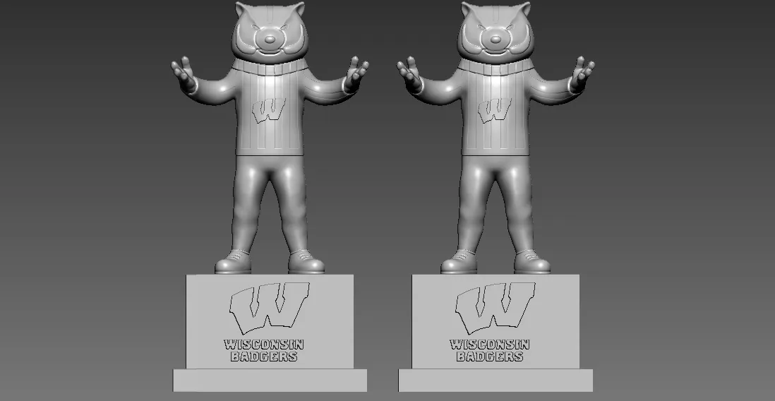 NCAA - WISCONSIN BADGERS FOOTBALL MASCOT STATUE - 3D PRINT