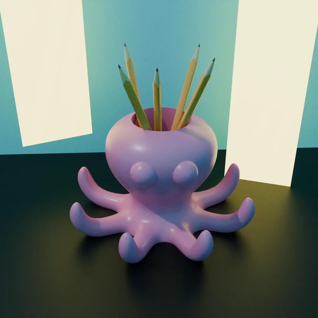 Octopus pencil holder