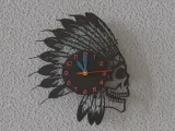 apache skull vinyl wall clock-0
