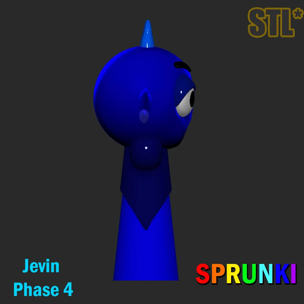 Sprunki Incredibox Jevin Phase 4 STL 3D Character Fanart