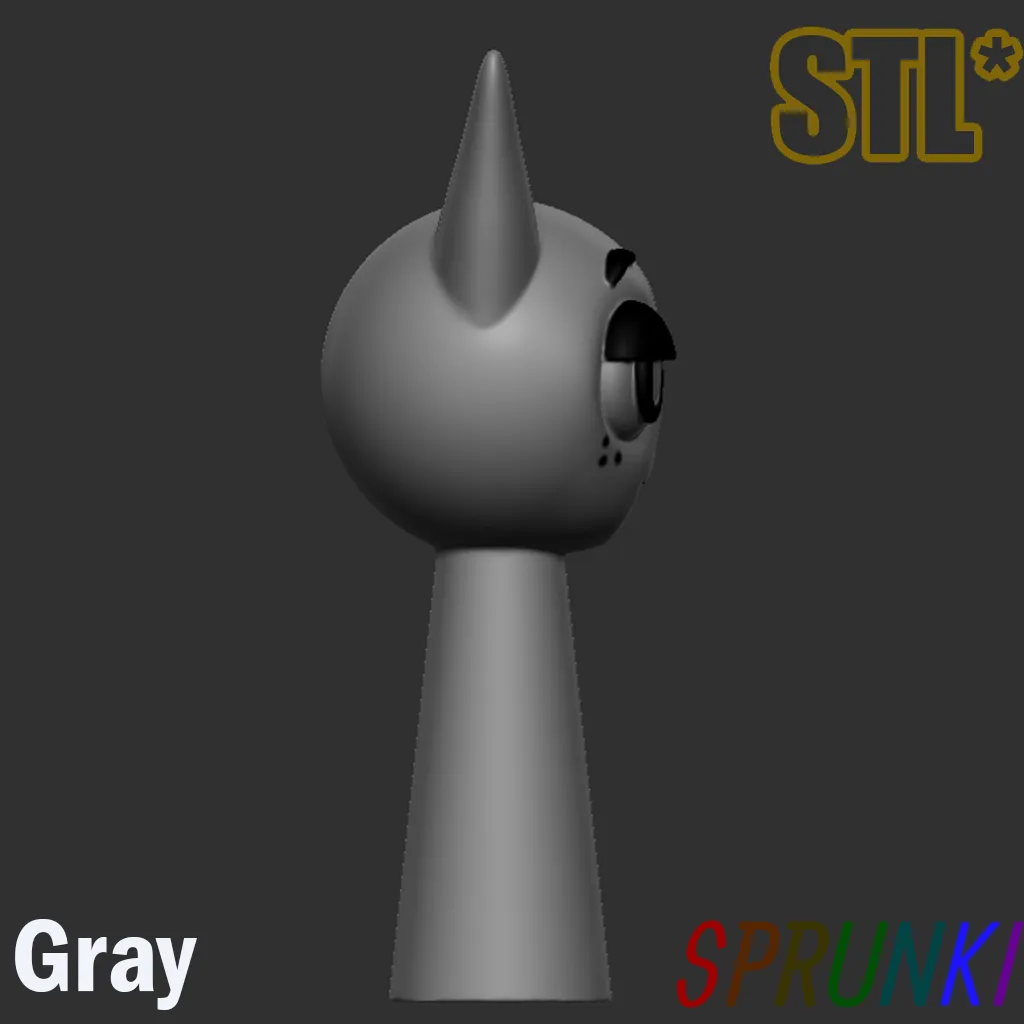 Sprunki Incredibox Gray STL 3D Character Fanart