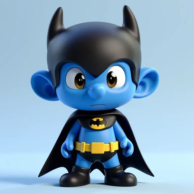 Smurf batman figurine