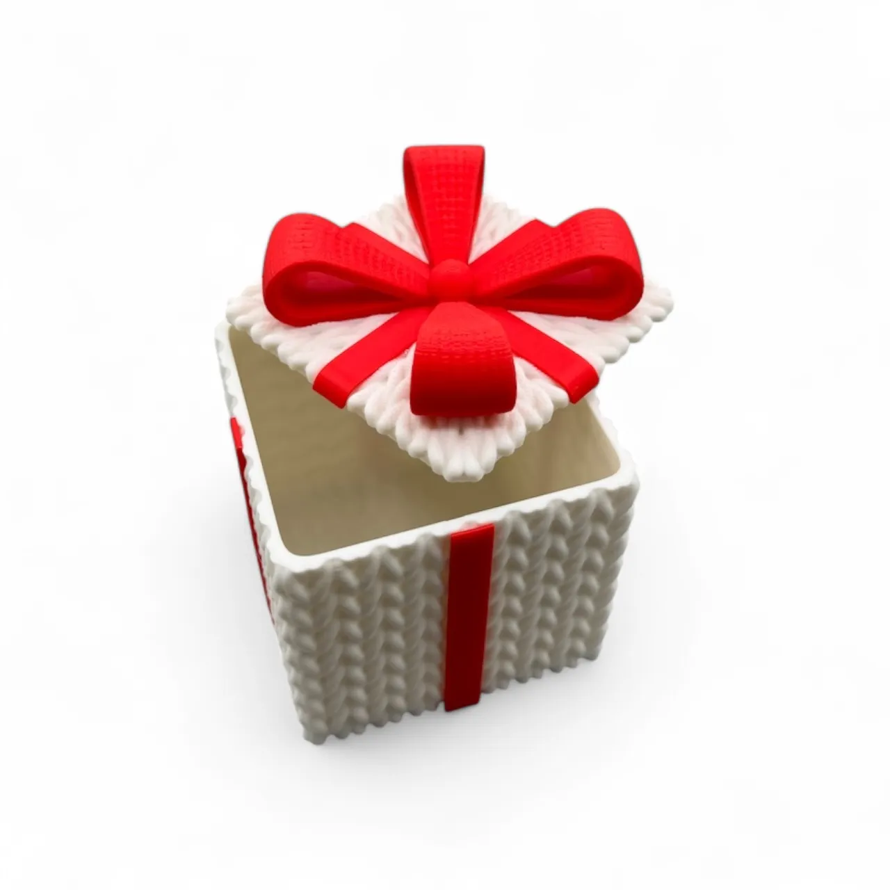 Cozy Knitted Christmas Gift Box with Snap Lid