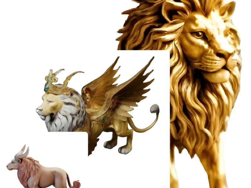 Majestic Creatures - Lion, Mythical Beast, and Heroic Lion