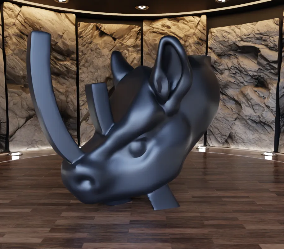 Rhino Black Edition Decorative Sculpture Fan Art Toy