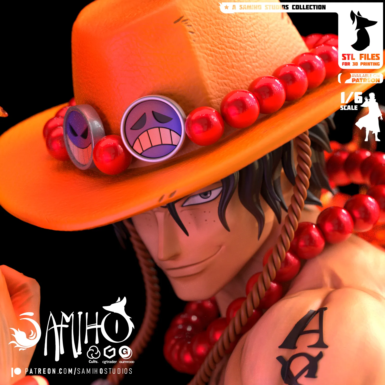 Samiho Studios - Fire Fist Ace: STLs ready for printing
