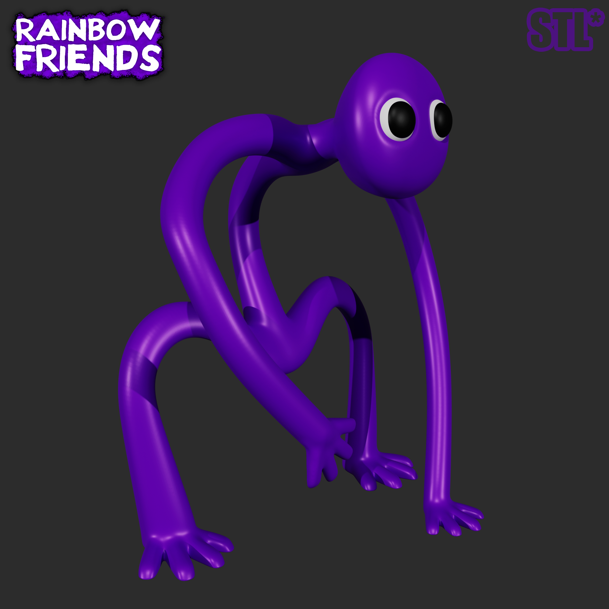 PURPLE FROM ROBLOX RAINBOW FRIENDS, 3D FAN ART, 3D models download