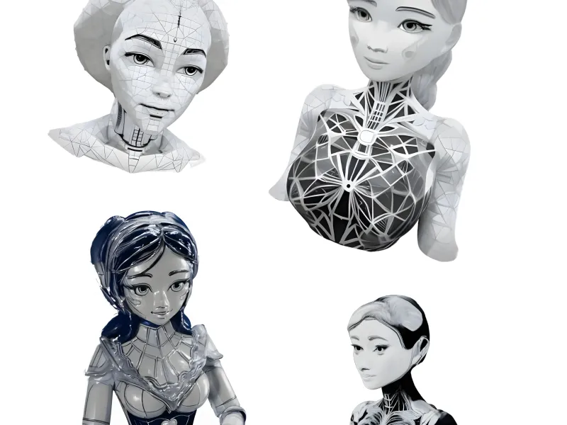 Cybernetic Beauty Series - Feminine Android Busts