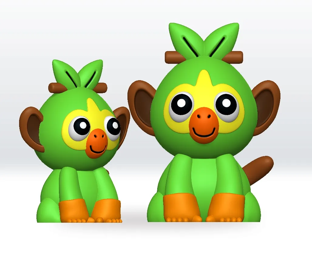 Pokemon Grookey STL 3D Model Fanart Character