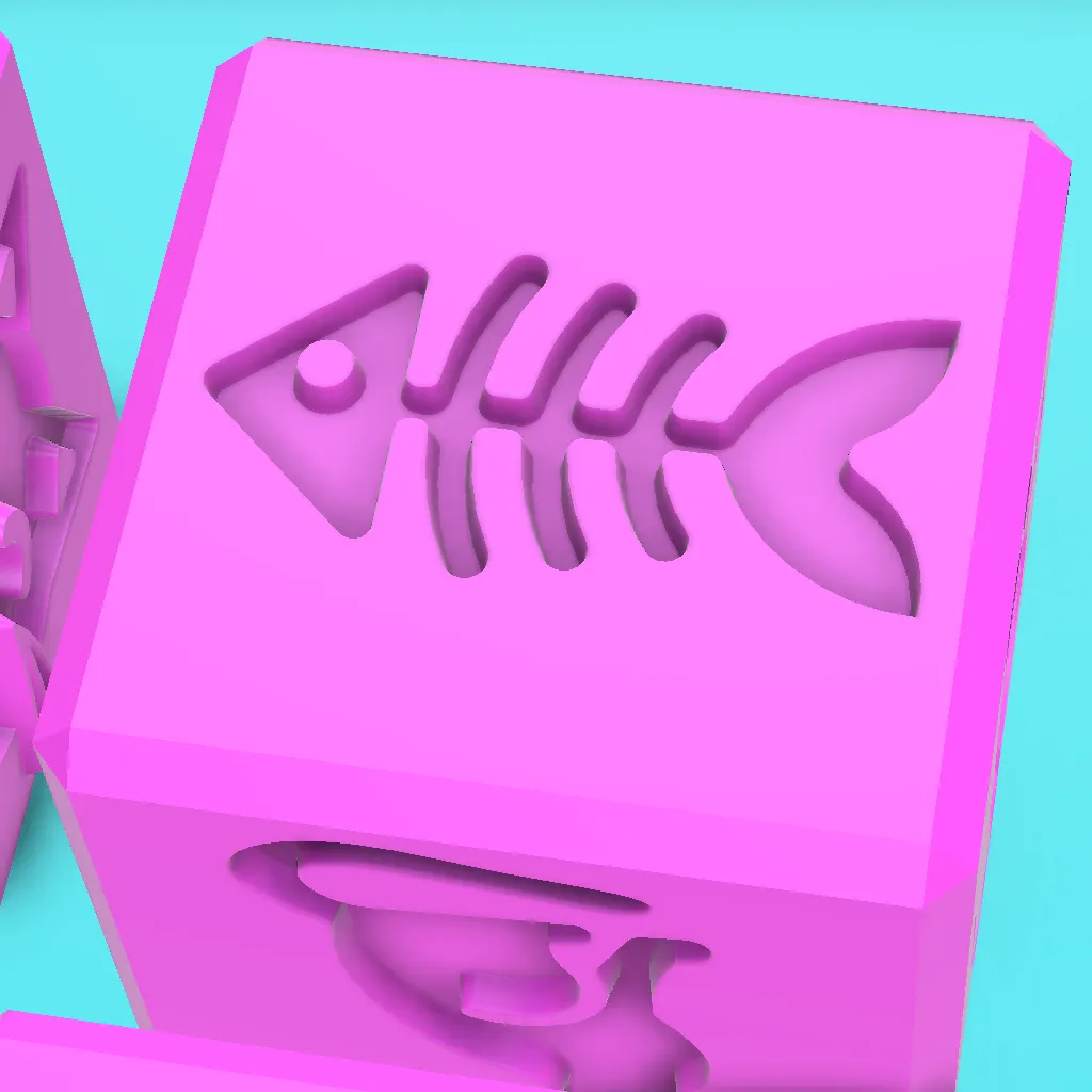 CAT CUBE FOR PLAYDOUGH AND EDUCATIONAL PLAY