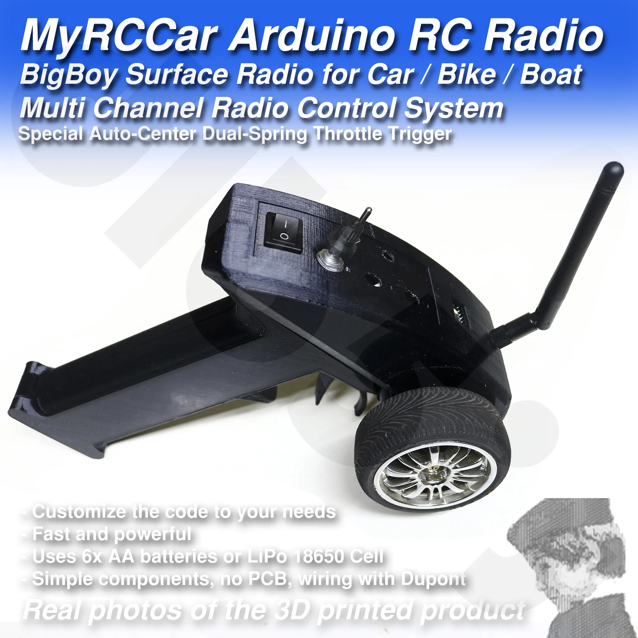 MyRCCar Arduino Surface Radio for RC Car / Bike / Boat