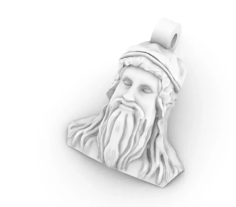 leonardo da vinci sculpture design necklace charm