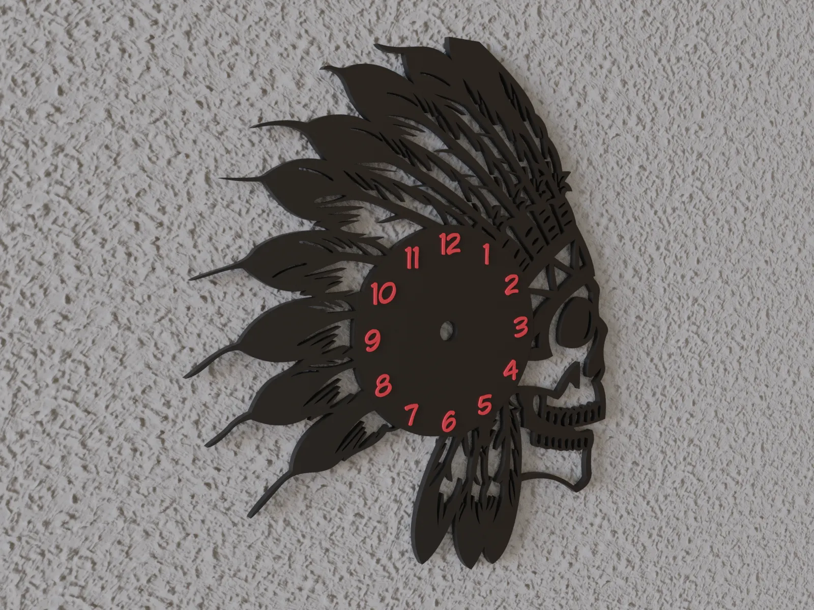 apachen-Totenkopf Vinyl-Wanduhr