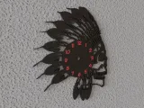 apache skull vinyl wall clock-2