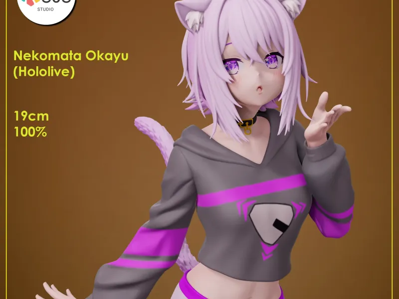 Nekomata Okayu - Hololive Vtuber Figure for 3D printing