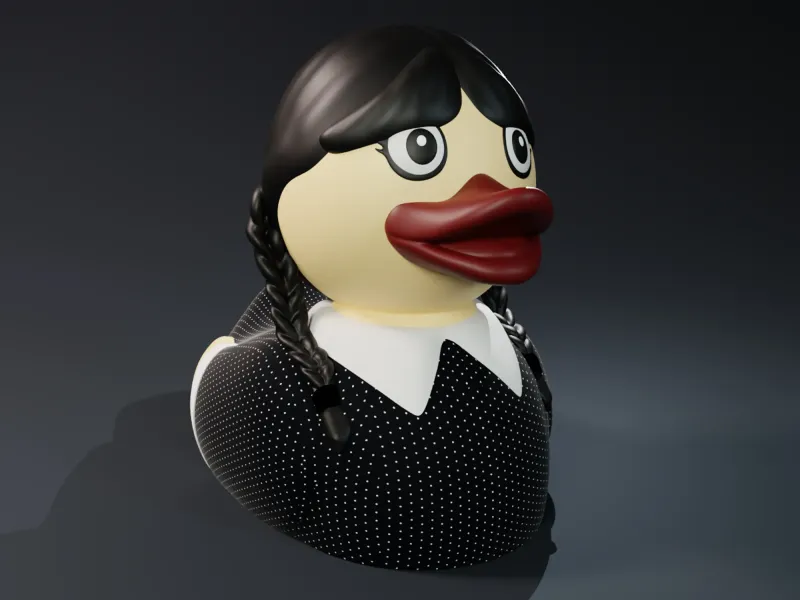 Cute Wednesday Addams Rubber Duck