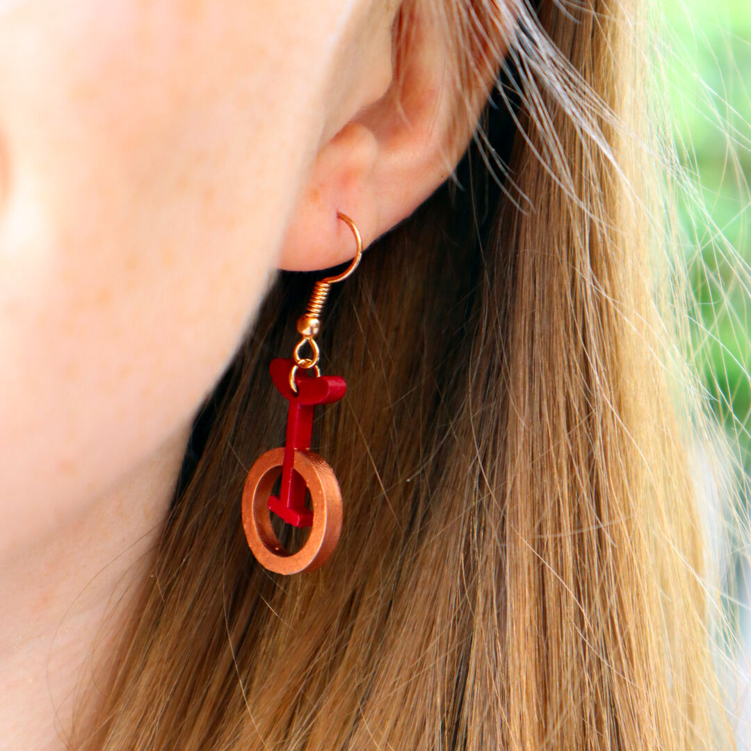 Unicycle earrings
