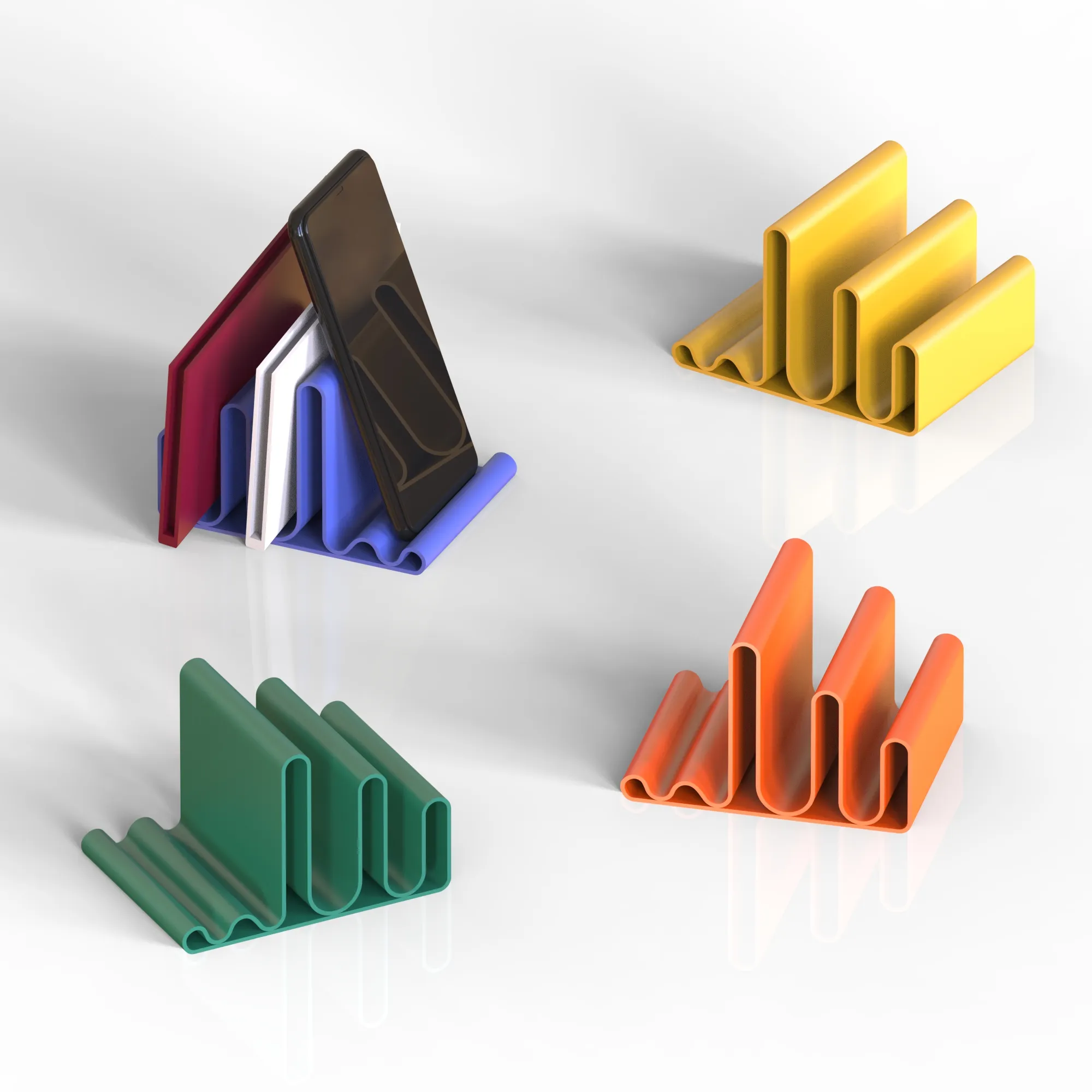 Phone Holder & Desk Organizer, Minimalist Stand, Multi-Slot