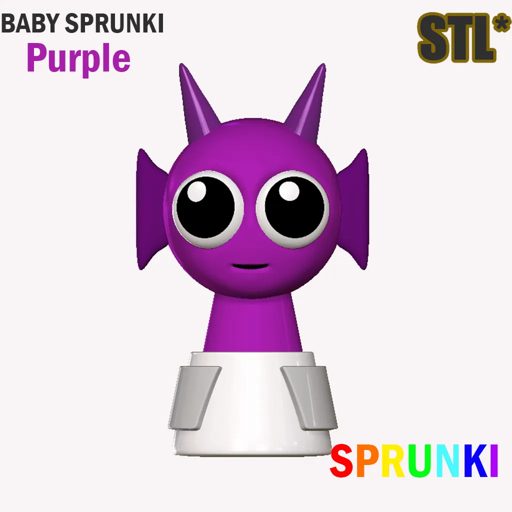 STL Sprunki Incredibox Baby Purple Sprunki STL 3D Character