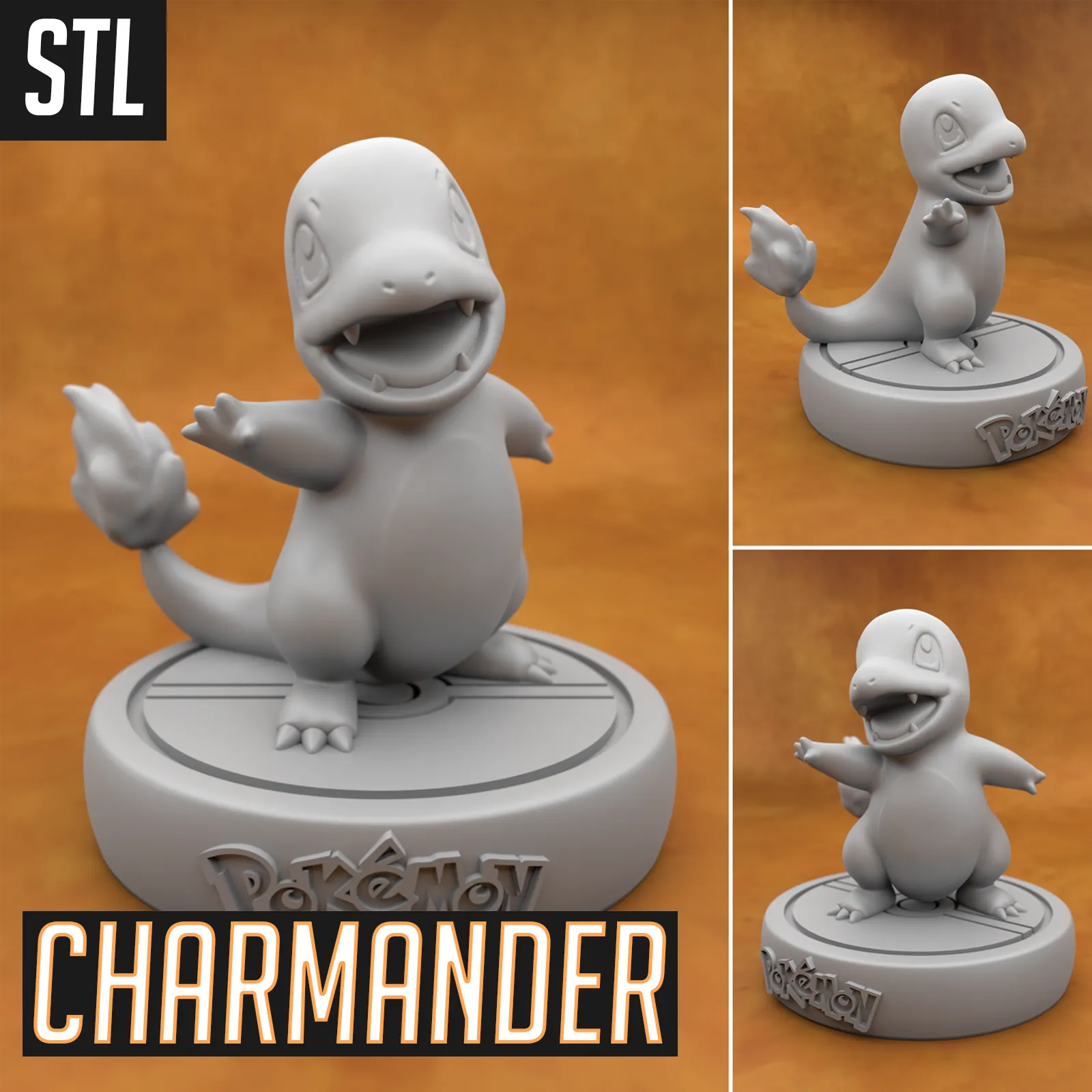 Charmander - Salaméche (Pokémon) - STL - 3D Print