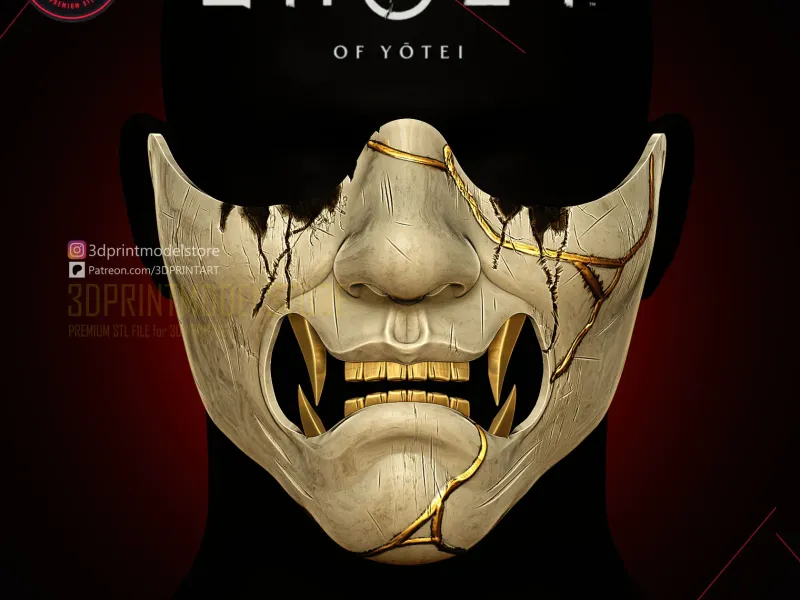 Ghost of Yotei Atsu Mask - Man Version - Oni Samurai Cosplay