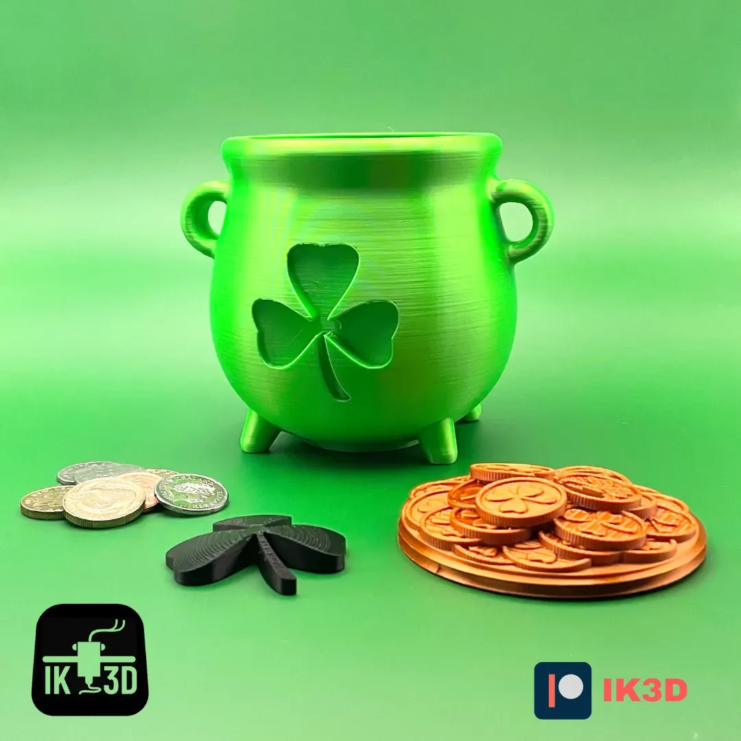 Leprechaun's Cauldron Money Box St Patrick's Day / Multipart