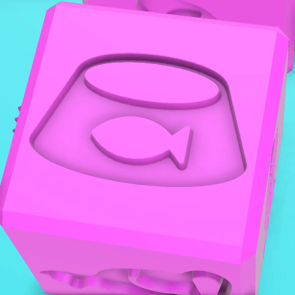 CAT CUBE FOR PLAYDOUGH AND EDUCATIONAL PLAY
