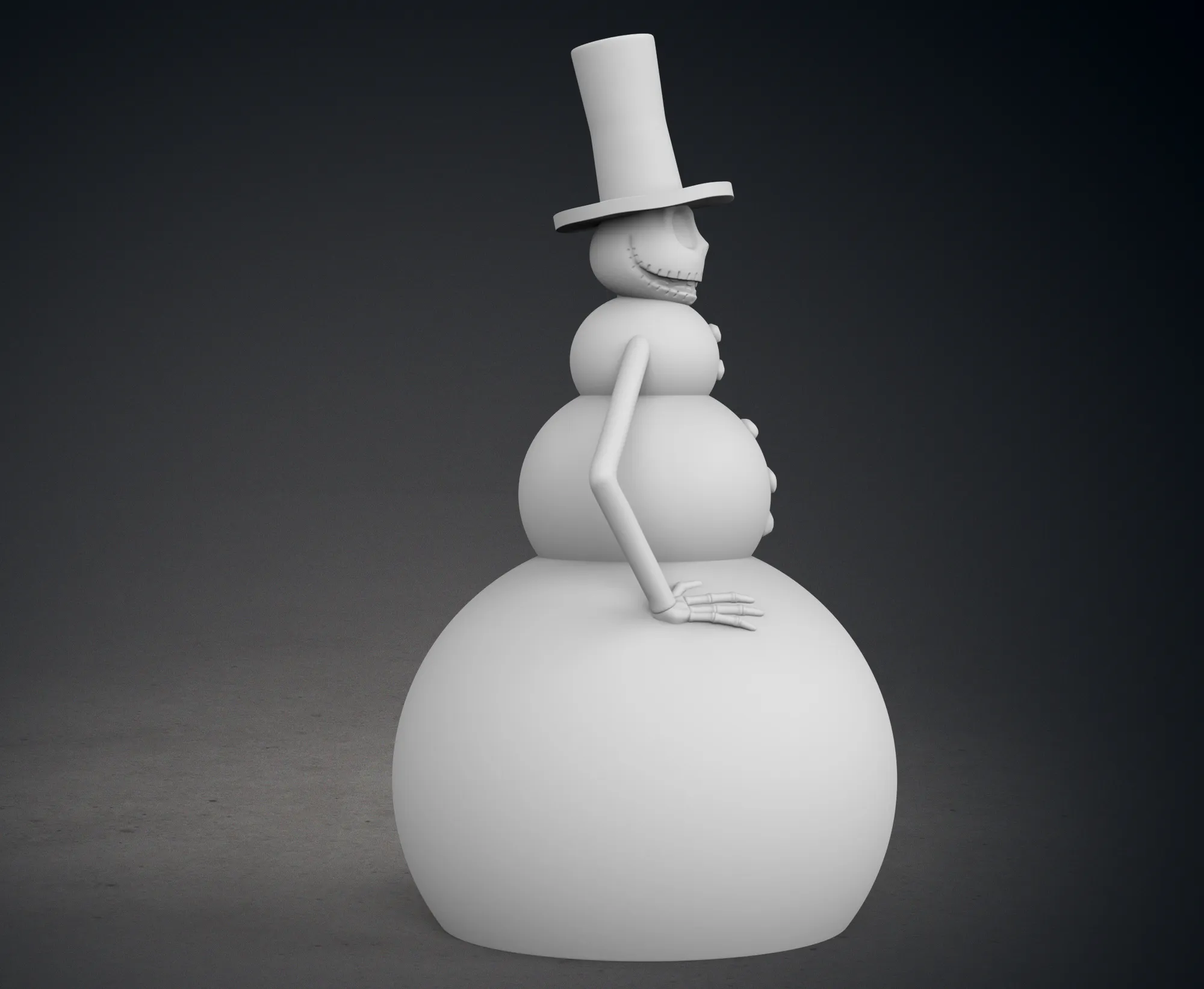 Nightmare Before Christmas Jack Skellington as a Snowman