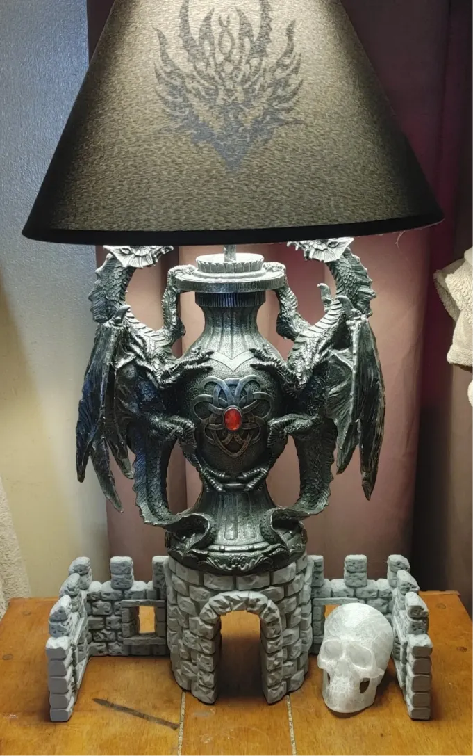 3D Printer Files | 3MF File | Castle entrance and walls attached Lamp ...