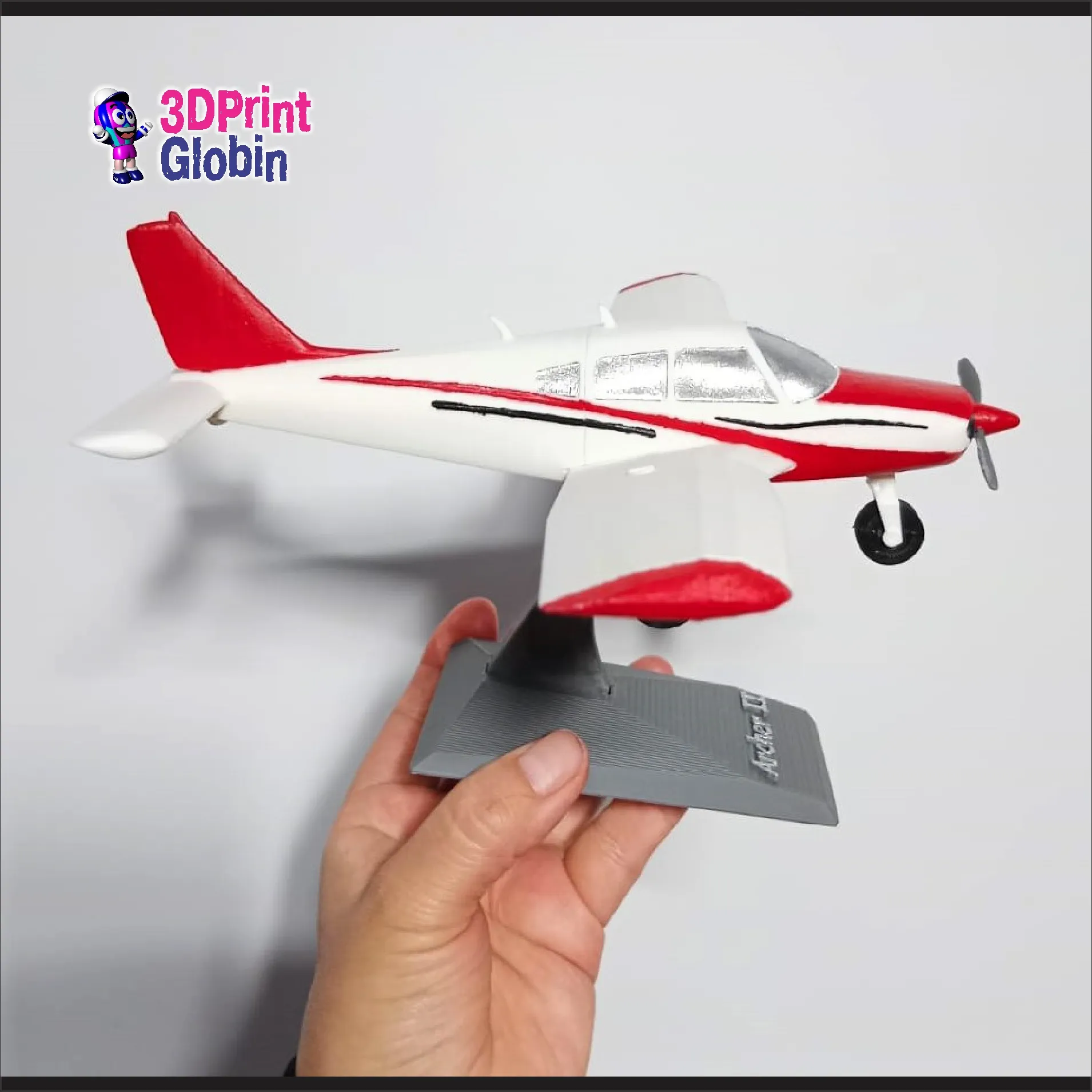 Avioneta Piper PA-28 Archer 2 - Incluye soporte base