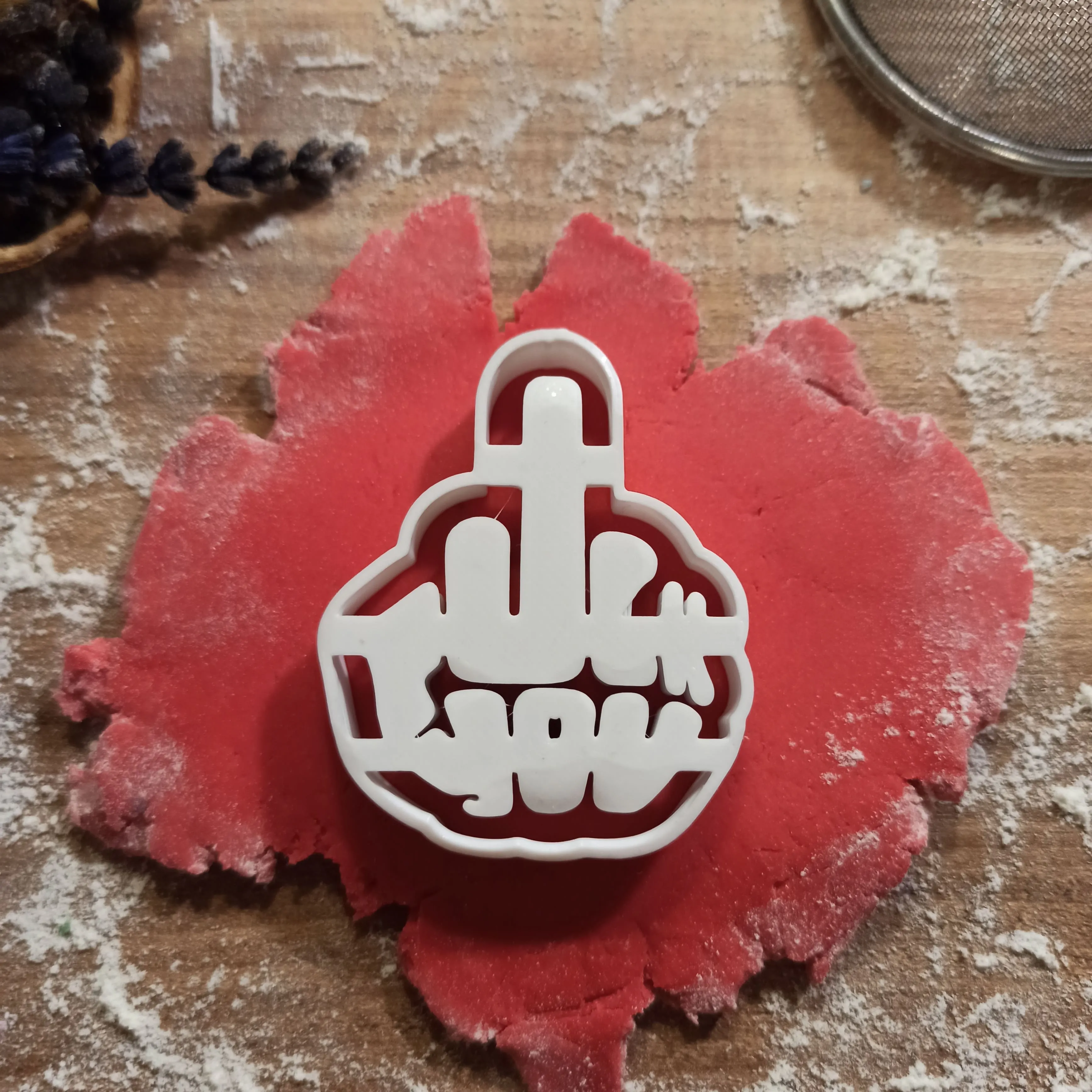 Rude Middle Finger Cookie Cutter; F*ck You, for Mean People
