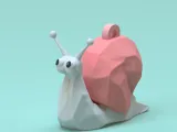 Low poly snail keychain-0